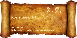 Konicsek Olivér névjegykártya